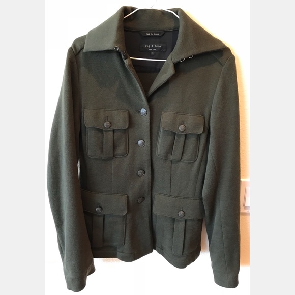rag & bone Jackets & Blazers - Rag & Bone Green Wool Military Jacket, Size Large